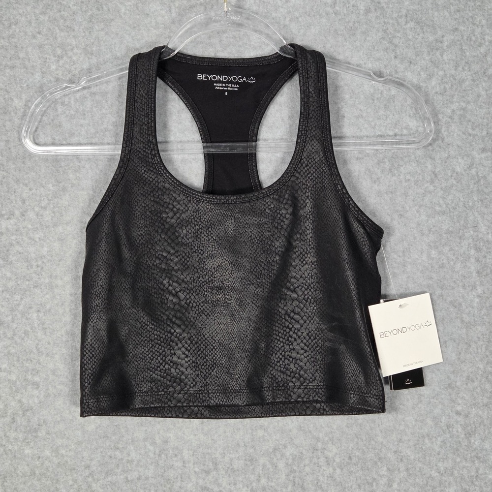 Beyond Yoga NEW Women Small‎ Viper First Class Cropped Tank Top Black Racerback